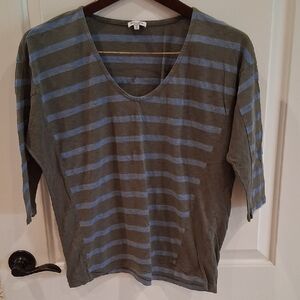 Splendid Top Size Medium Green Blue Striped